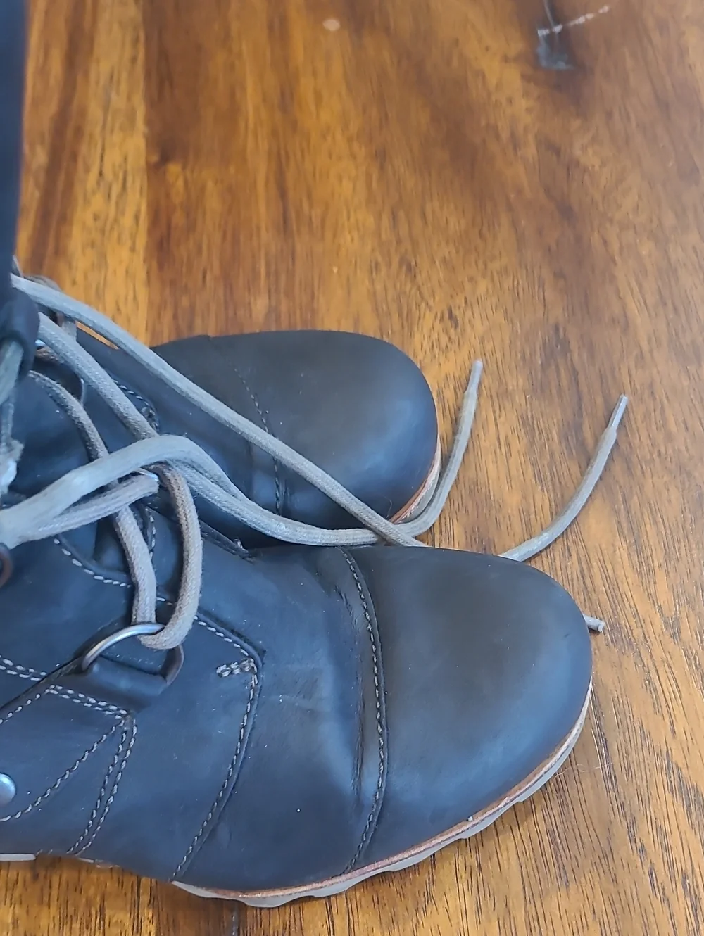 Sorel Joan of Arctic Wedge Mid Lace-Up Boots Womens Black Waterproof Size 7.5